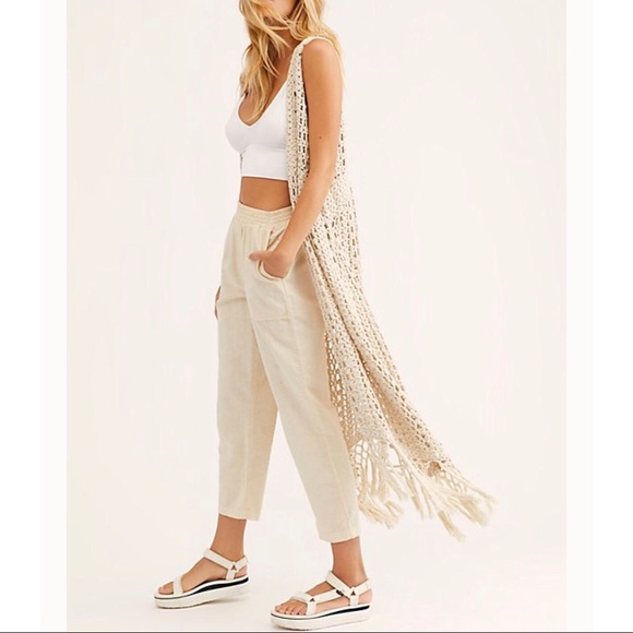 Free People Suncatcher Kimono boho vest w/ fringe - Picture 2 of 7